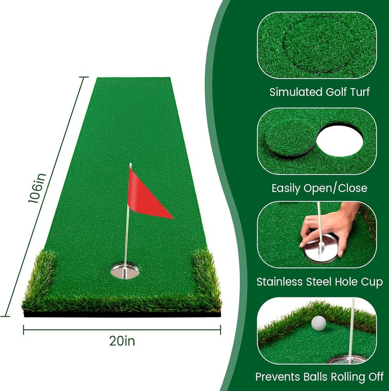 FARROLL Putting Green Golf Putting Mat Non-Slip Professional Practice Trainning Mat for Indoor Outdoor - Image 3